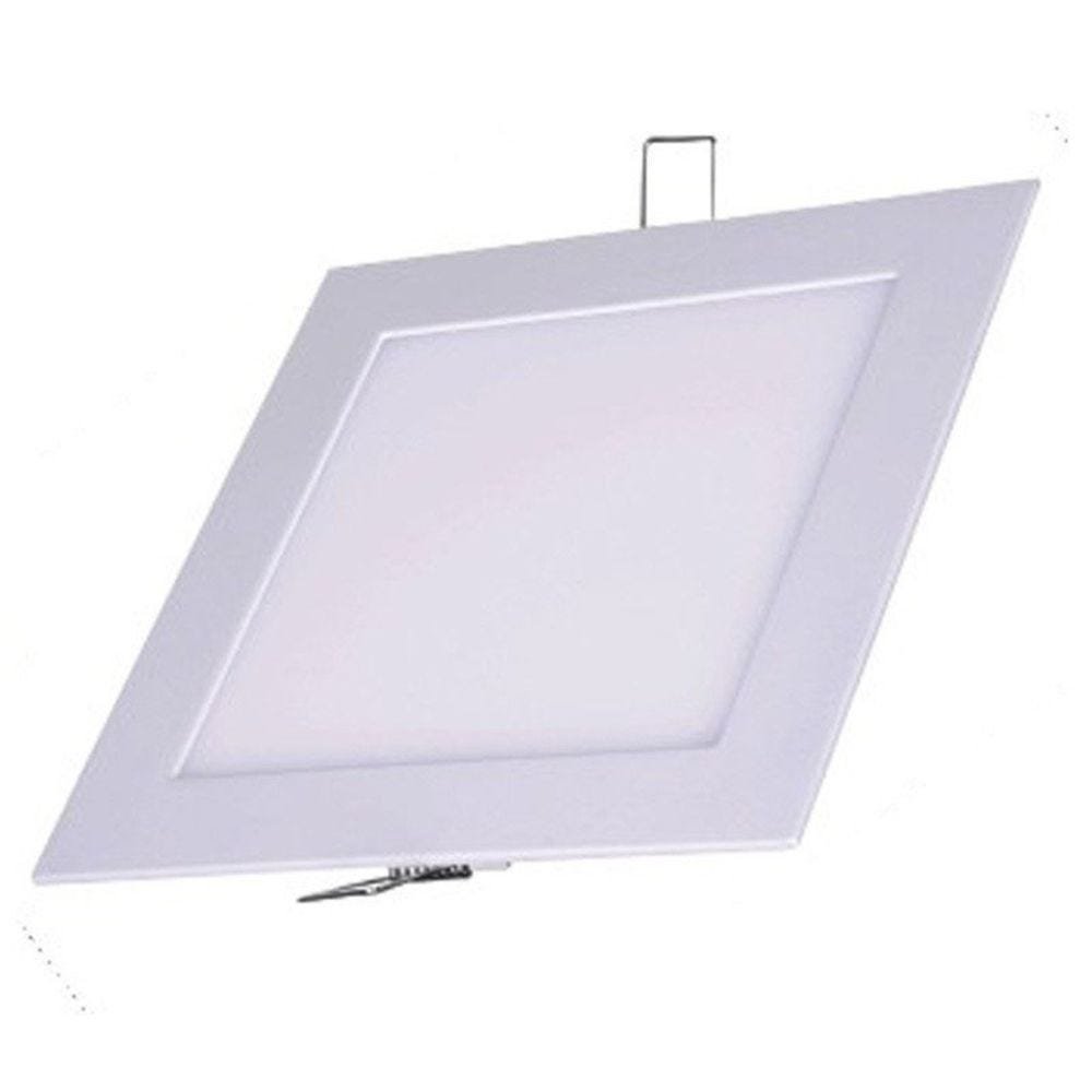 Painel Plafon LED Embutir Quadrado 6W Branco Quente 3000K