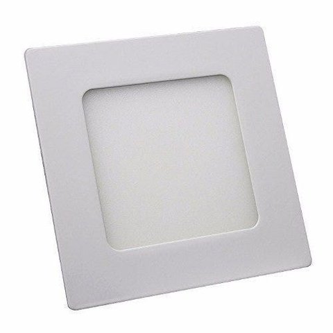 Painel Plafon LED Embutir Quadrado 6W Hess Branco Quente