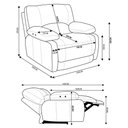 Ver imagem 4 de Poltrona do Papai Reclinável Elétrico Power Touch Small Asmará Couro Pérola Fosco G43 - Gran Belo