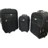 Kit com 3 Malas de Viagem Tecido Preto com Rodinha P M G - 1