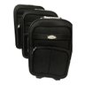 Kit com 3 Malas de Viagem Tecido Preto com Rodinha P M G - 3
