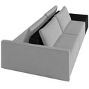 Ver imagem 7 de Sofá Ilha Modular para Sala 232cm com Puff Dublin K01 Veludo Cinza e Sintético Preto - Lyam Decor