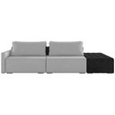 Ver imagem 3 de Sofá Ilha Modular para Sala 232cm com Puff Dublin K01 Veludo Cinza e Sintético Preto - Lyam Decor