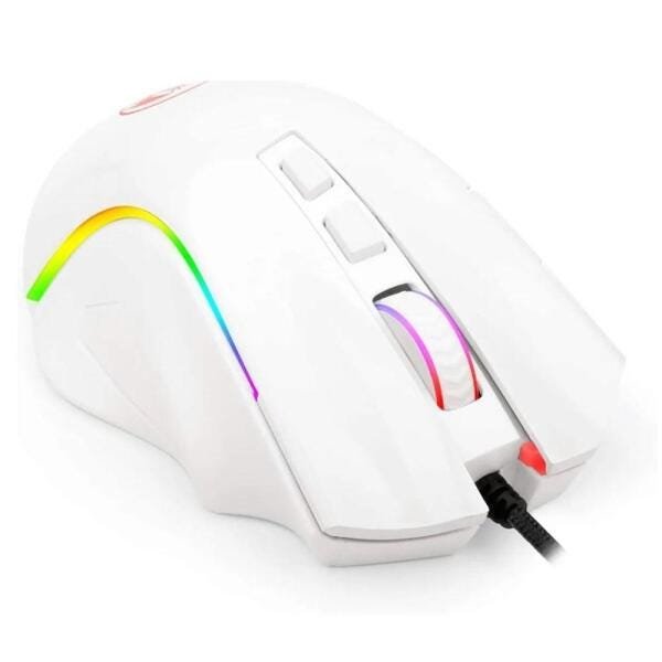 Mouse Gamer Redragon Griffin 7.200DPI RGB Branco - M607W - 3