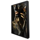 Ver imagem 5 de Quadro Decorativo Mulher Dourada Fashion em Moldura Caixa Tacolado Moldura Trad 1cm Madeira Escura C