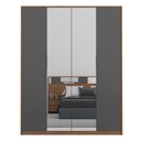 Ver imagem 3 de Guarda Roupa Casal Attore 4 Portas com Espelho Amêndola Touch Grafito Demartêz