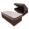 Cama Box com Baú Solteiro + Colchão de Molas - Anjos - Classic Superlastic 88cm - Marrom - 1