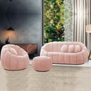 Ver imagem 1 de Sofá 2 Lugares com Puff e Poltrona Orgânica Fixa Cloud Bouclê E03 - D’Rossi
