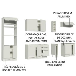 Armário de Cozinha Completa 290cm Branco Stella Madesa 01 - 5