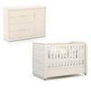 Ver imagem 1 de Berço Americano com Capitonê New Boucle e Cômoda Infantil Tutto New Off White - Matic