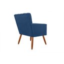 Ver imagem 2 de Poltrona Decorativa Cecília Suede Azul Marinho Pés Madeira Mz Decor