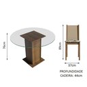 Ver imagem 4 de Conjunto Sala de Jantar Madesa Madu Mesa Tampo de Vidro Redondo 4 Cadeiras - Rustic/crema/hibiscos