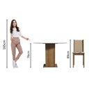 Ver imagem 5 de Conjunto Sala de Jantar Madesa Madu Mesa Tampo de Vidro Redondo 4 Cadeiras - Rustic/crema/hibiscos