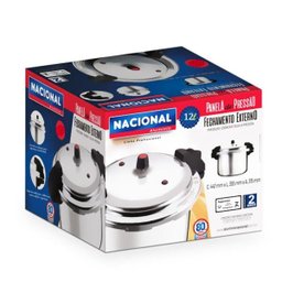 Panela de Pressão Nacional Alumínio Fechamento Externo Polida 12l - 3 Panela de Pressão Nacional Alumínio Fechamento Externo Polida 12l - 3