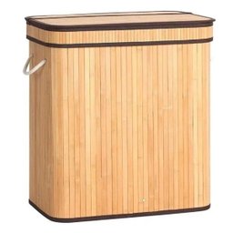 Cesto Duplo Mimo Style com Tampa Bambu - Ref.7159 - 1