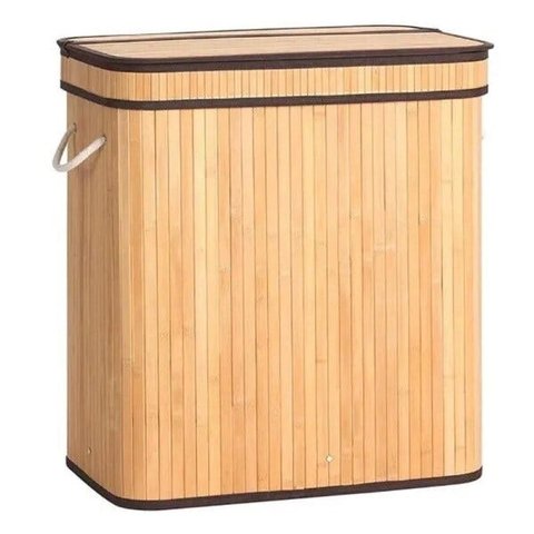 Cesto Duplo Mimo Style com Tampa Bambu - Ref.7159
