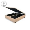 Ver imagem 2 de Cama Box Baú King Bipartido Linhão Bege Com Pistão A Gás