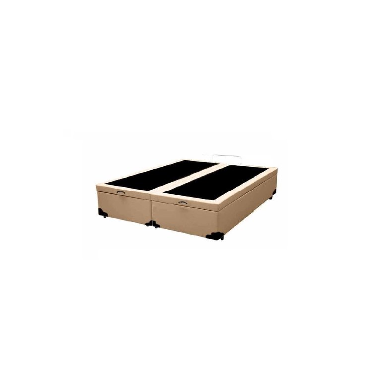 Cama Box Baú King Bipartido Linhão Bege Com Pistão A Gás Cama Box Baú King Bipartido Linhão Bege Com Pistão A Gás