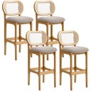 Ver imagem 1 de Kit 04 Banquetas Altas Para Cozinha Bancada Sala Tela Betta Fixa L02 Bouclê Creme - Lyam Lyam Decor