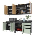 Ver imagem 3 de Cozinha Compacta Freijó L200cm 8 Portas 3 Gavetas Cz1200 Cor: Verde Mar/freijó