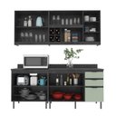 Ver imagem 4 de Cozinha Compacta Freijó L200cm 8 Portas 3 Gavetas Cz1200 Cor: Verde Mar/freijó
