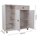 Ver imagem 6 de Fruteira Organizadora Multifuncional Mdf com Porta Prateleiras e Rodízios