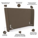 Ver imagem 3 de Cabeceira Casal Nilo 160cm com Cama Pés Madeira Suném P05 Veludo Marrom - Lyam Decor
