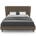 Ver imagem 2 de Cabeceira Casal Nilo 160cm com Cama Pés Madeira Suném P05 Veludo Marrom - Lyam Decor