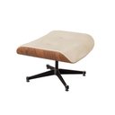 Ver imagem 6 de Poltrona Charles Eames com Puff Couro Natural Linha Premium Design Atemporal Sala Luxo - Off-White