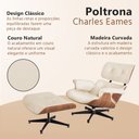 Ver imagem 3 de Poltrona Charles Eames com Puff Couro Natural Linha Premium Design Atemporal Sala Luxo - Off-White