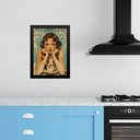 Ver imagem 1 de Quadro para Cozinha Pin Up com Café 24x18cm - com Vidro:moldura Preta
