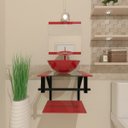 Ver imagem 2 de GABINETE DE VIDRO 40CM AP COM CUBA REDONDA - VERMELHO FERRARI EK