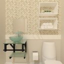 Ver imagem 2 de GABINETE DE VIDRO 40CM AP COM CUBA REDONDA - INCOLOR EK