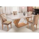 Ver imagem 1 de Sala de Jantar Completa Reto 180cm + 4 Cadeiras Berlim Imbuia/chocolate Capuccino - Rufato