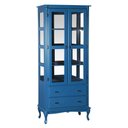 Ver imagem 1 de Cristaleira Luiz Xv Com 2 Portas de Vidro e 2 Gavetas 1085e Azul