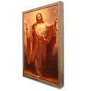 Ver imagem 1 de Quadro Decorativo Coração de Jesus em Moldura Caixa Tacolado Moldura Caixa Alta 4,5cm Madeira sem Vi