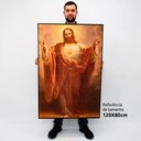 Ver imagem 2 de Quadro Decorativo Coração de Jesus em Moldura Caixa Tacolado Moldura Caixa Alta 4,5cm Madeira sem Vi