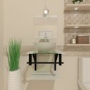 Ver imagem 2 de GABINETE DE VIDRO 40CM AP COM CUBA REDONDA - BRANCO EK