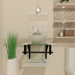 GABINETE DE VIDRO 40CM AP COM CUBA REDONDA - BRANCO EK - 2