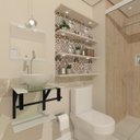 Ver imagem 1 de GABINETE DE VIDRO 40CM AP COM CUBA REDONDA - BRANCO EK