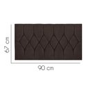 Ver imagem 2 de Painel Estofada Istambul Botão Capitonê 90cm Solteiro para Cama Box Quarto Corino Marrom - Ahazzo Mó