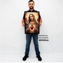 Ver imagem 2 de Quadro Decorativo Coração Imaculado de Maria Santíssima em Moldura Caixa TaColado Moldura Caixa 3cm