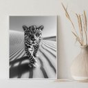 Ver imagem 2 de Quadro Decorativo Leopardo Preto e Branco 24x18cm - com Vidro:moldura Preta