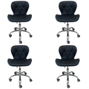 Ver imagem 2 de Kit 4 Cadeira Escritório Giratória Stilo Slim Confort com Rodado Cromado Preta 4 Un