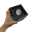 Ver imagem 5 de Plafon Spot Sobrepor Recuado Box Quadrado Preto + Led Par20 7w Br. Frio St3244