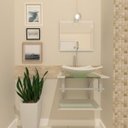 Ver imagem 1 de COMBO 2 EM 1 GABINETE DE VIDRO ESCÓCIA 45CM AC 45CM AC + TORNEIRA ALGARVE BRANCO EK