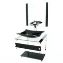 Ver imagem 1 de GABINETE DE VIDRO 45CM IT INOX COM CUBA RETANGULAR - PRETO EK