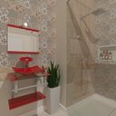 Ver imagem 1 de GABINETE DE VIDRO 45CM AC COM CUBA QUADRADA - VERMELHO FERRARI EK