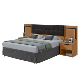 Cabeceira Box Casal 160 Calitan Amêndoa Clean com Led - Lopas - 3