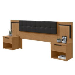Cabeceira Box Casal 160 Calitan Amêndoa Clean com Led - Lopas - 1